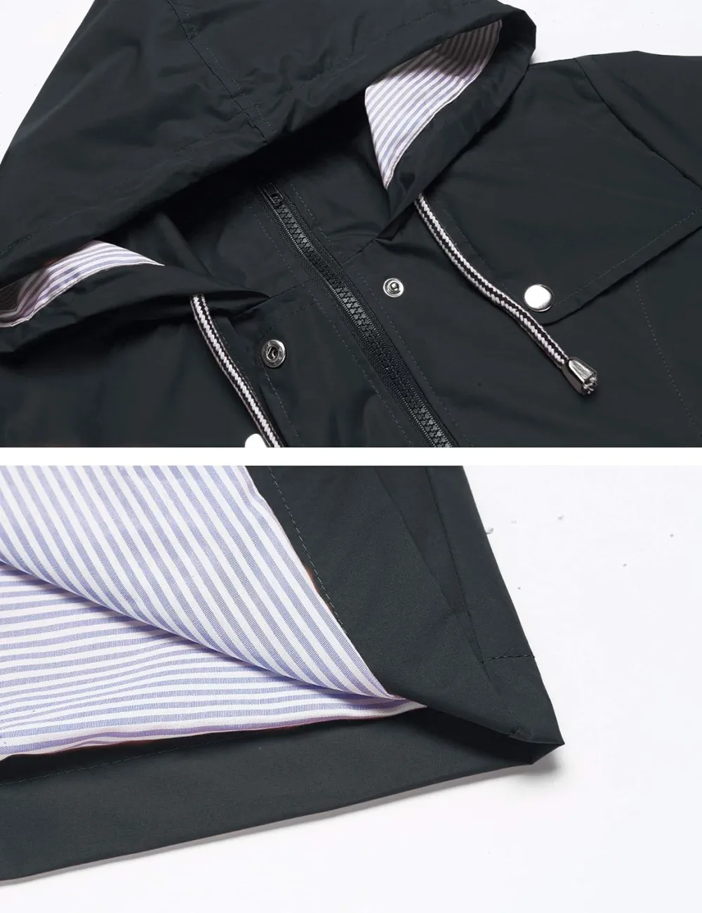 LOMON Raincoat Women Waterproof Long Hooded Trench Coats Lined Windbreaker Travel Jacket S-XXL