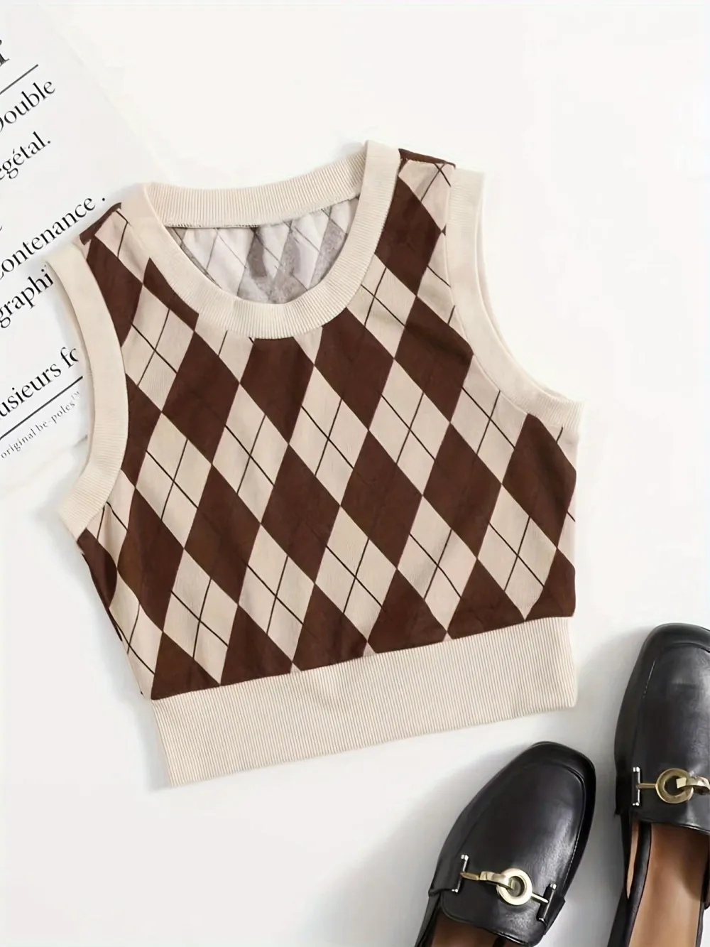 Argyle Crew Neck Sweater Vest