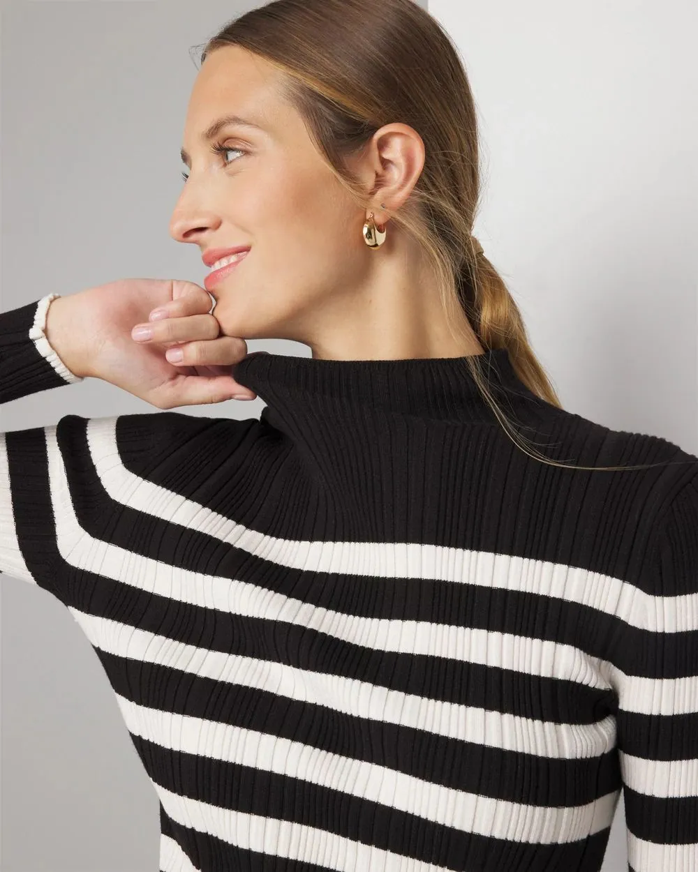Ribbed Mockneck Sweater