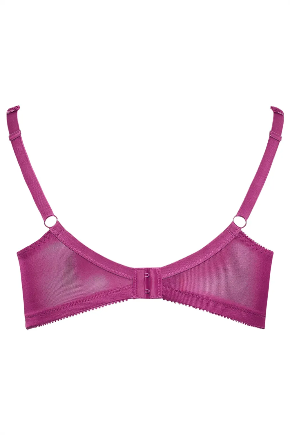 YOURS Dark Purple Hi Shine Lace Non-Padded Non-Wired Full Cup Bra