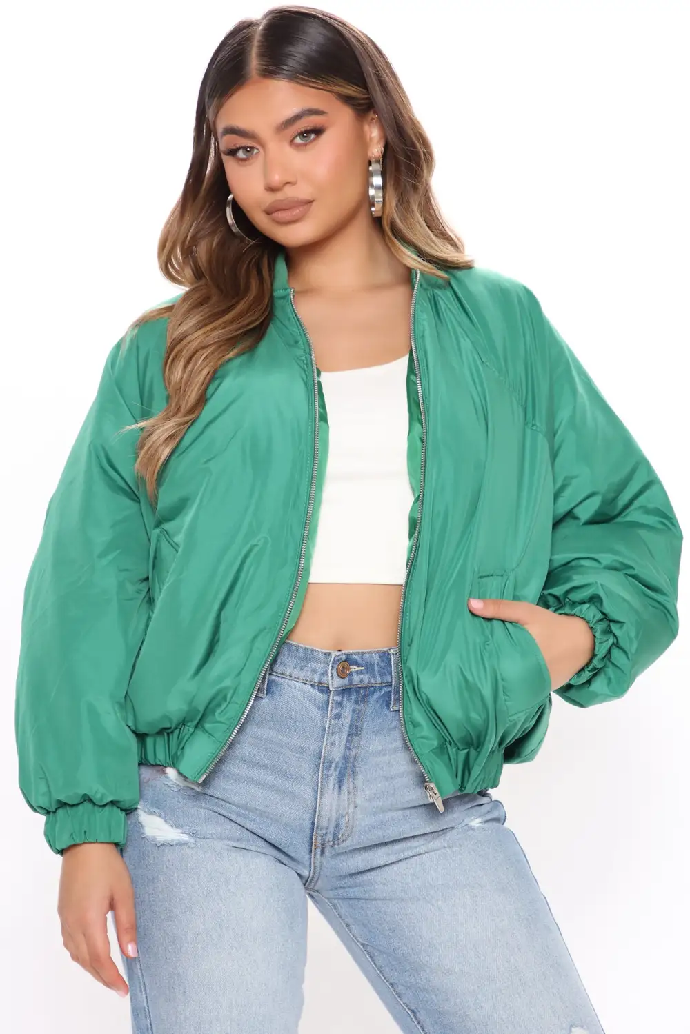 Obsessed With Me Bomber Jacket - Kelly Green