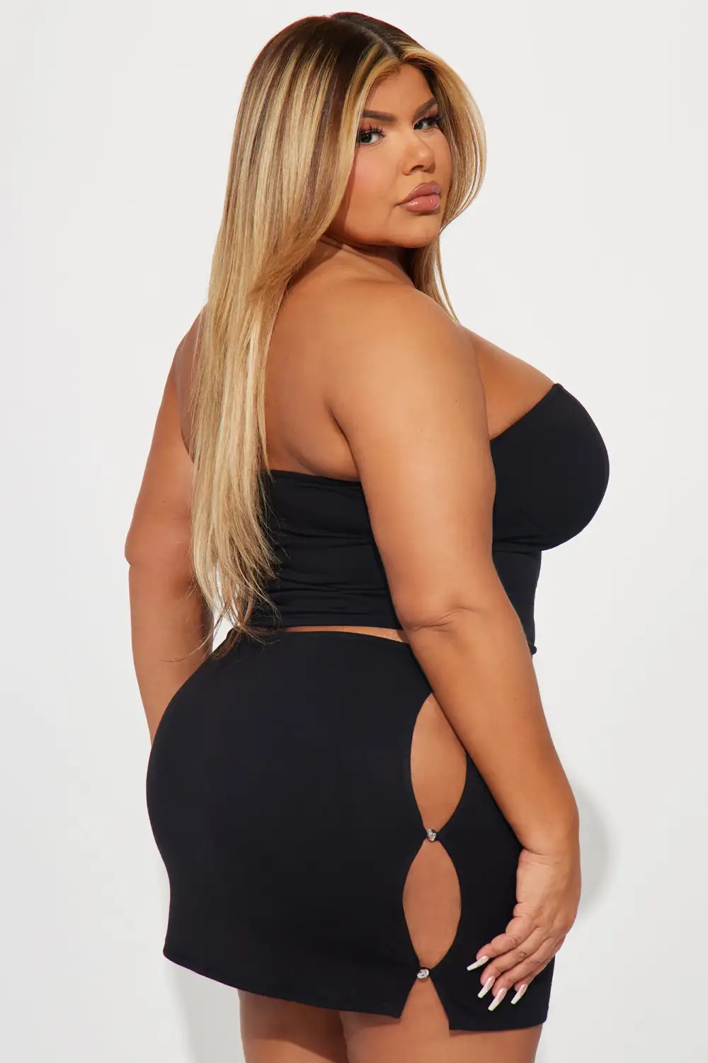 Gemma Micro Mini Skirt Set - Black