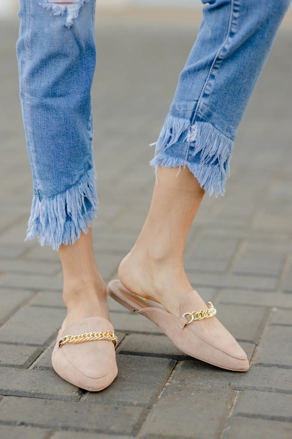 In Control Nude Brown Flat Mules