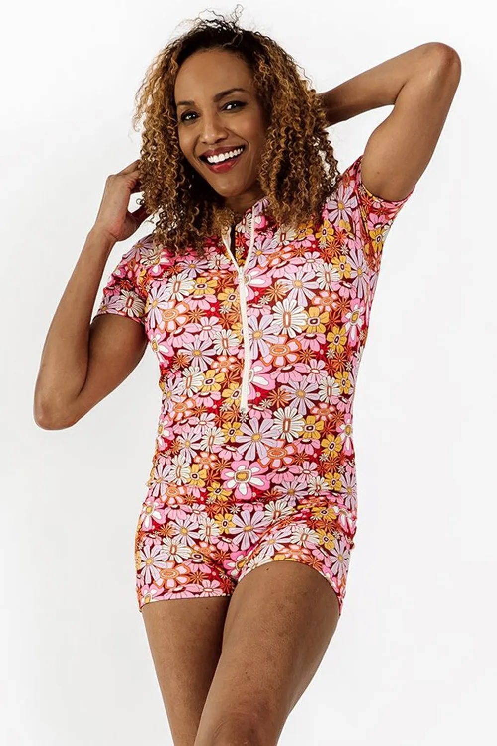 printed swim jumpsuit