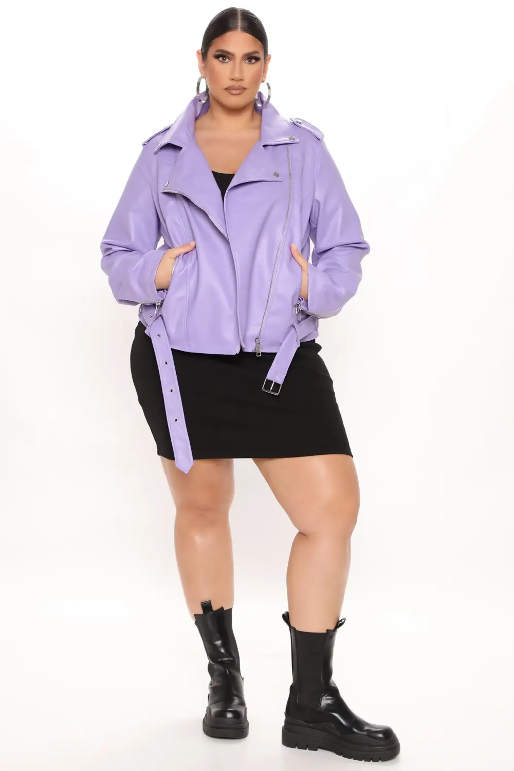 Araxie Vegan Leather Jacket - Lavender