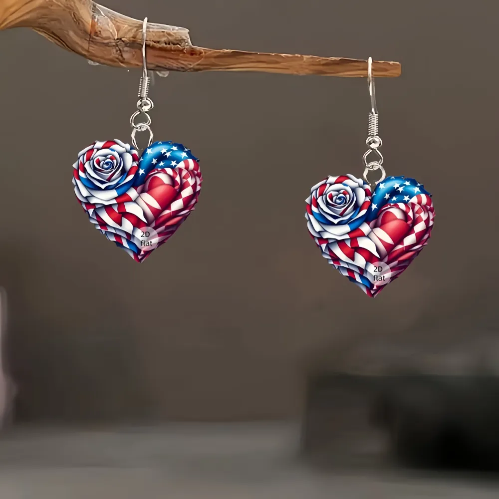 American Independence Day Art  Earrings