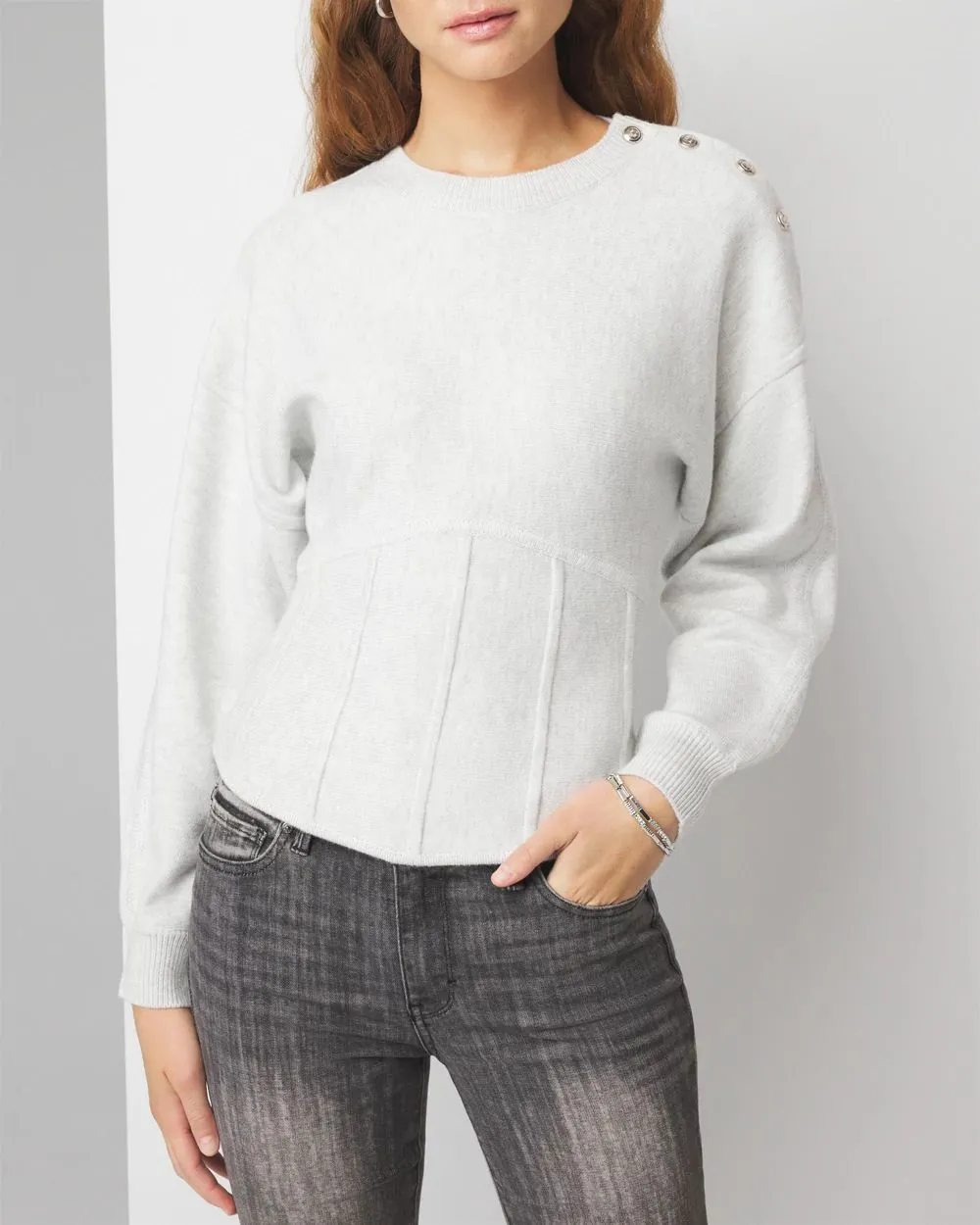 Corset-Inspired Pullover Sweater