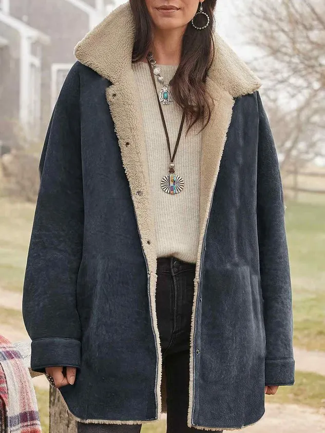 Plain Loose Fluff/Granular Fleece Fabric Teddy Jacket