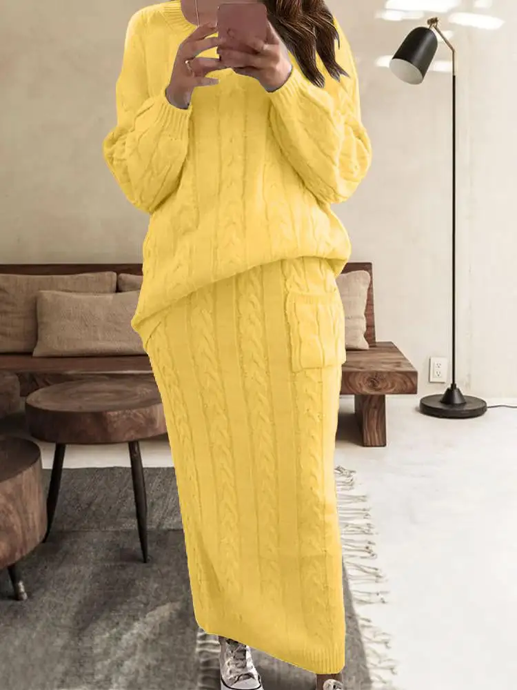 Needle Sweater Suit Skirt
