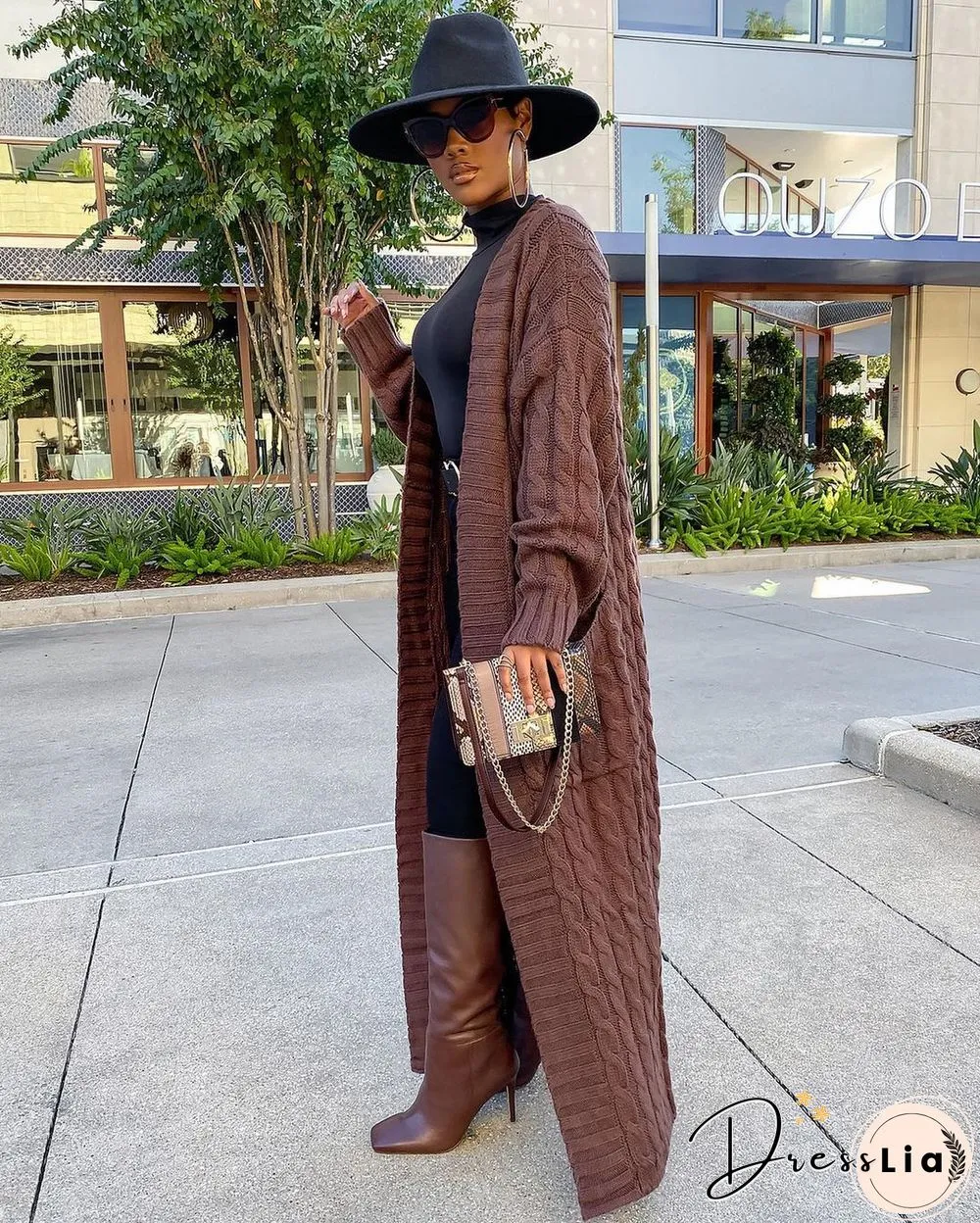 Winter Crochet Loose Long Twist Sweater Cardigan