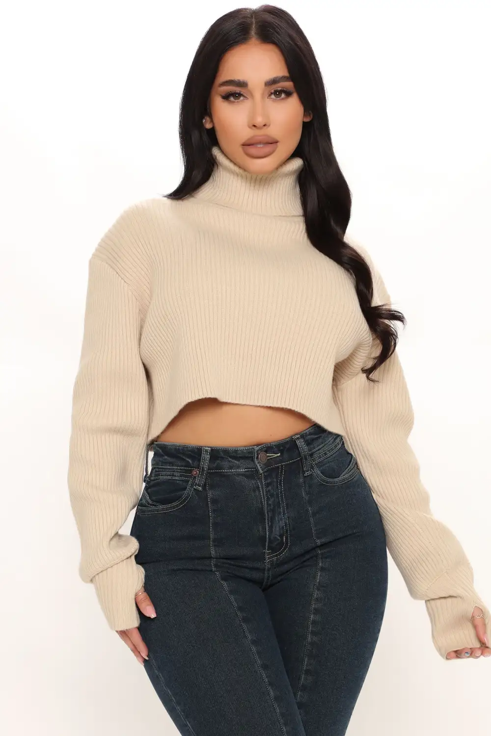 Riding Solo Turtleneck Sweater - Sand