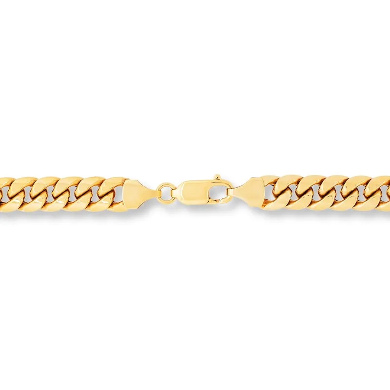 Hollow Miami Cuban Chain Necklace 10K Yellow Gold 22