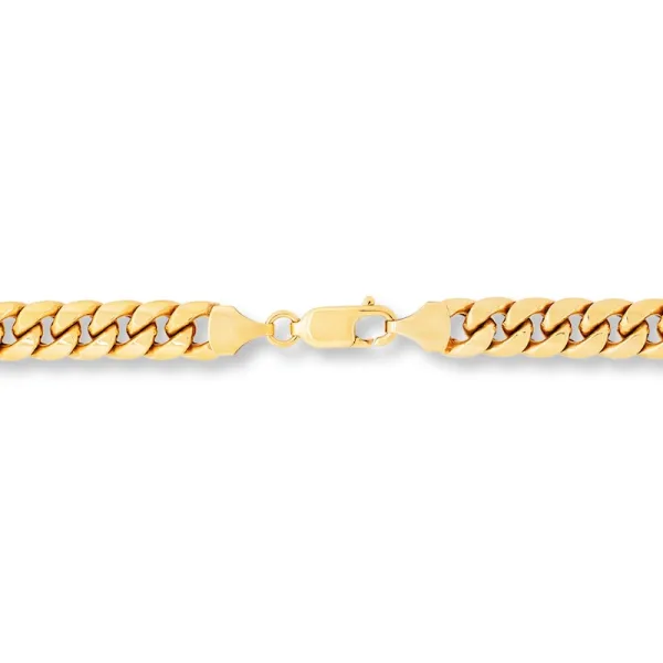 Hollow Miami Cuban Chain Necklace 10K Yellow Gold 22