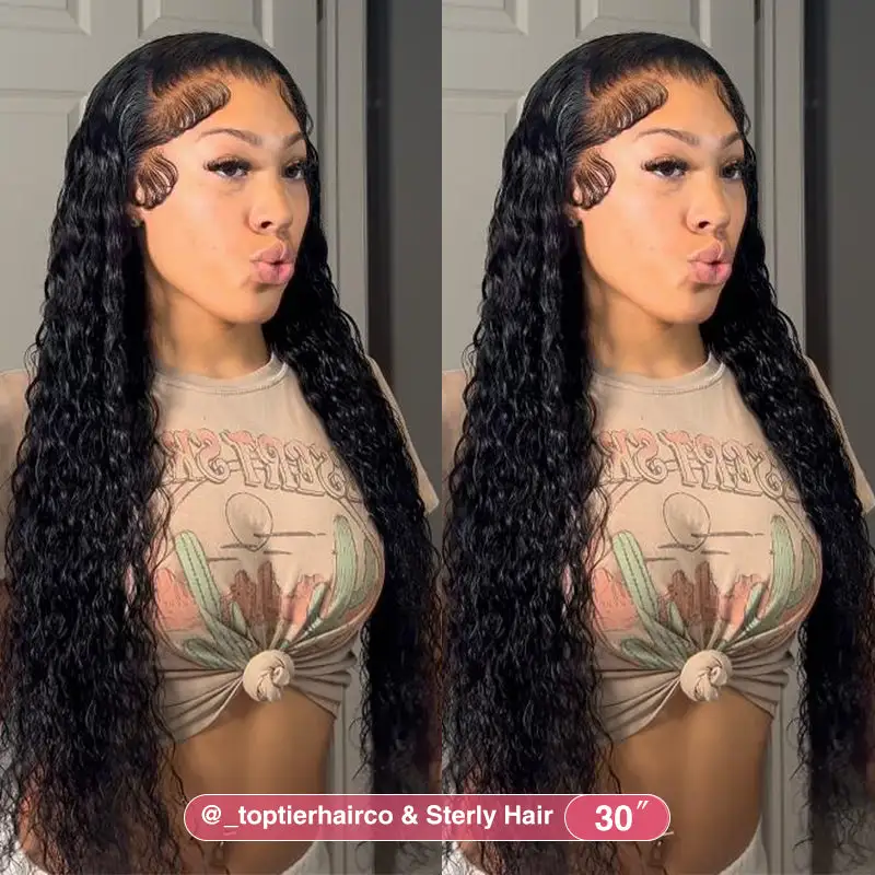 Affordable 16-34inch Sterly 13x6/7×6 Transparent Lace Deep Wave Front Wigs Natural Color/Jet Black