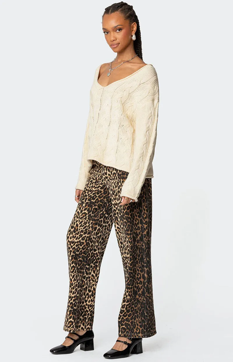 Edikted Inga Oversized Cable Knit Sweater