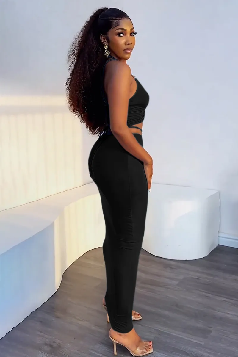 Ruched Crop Cami Bodcyon Maxi Skirt Matching Set