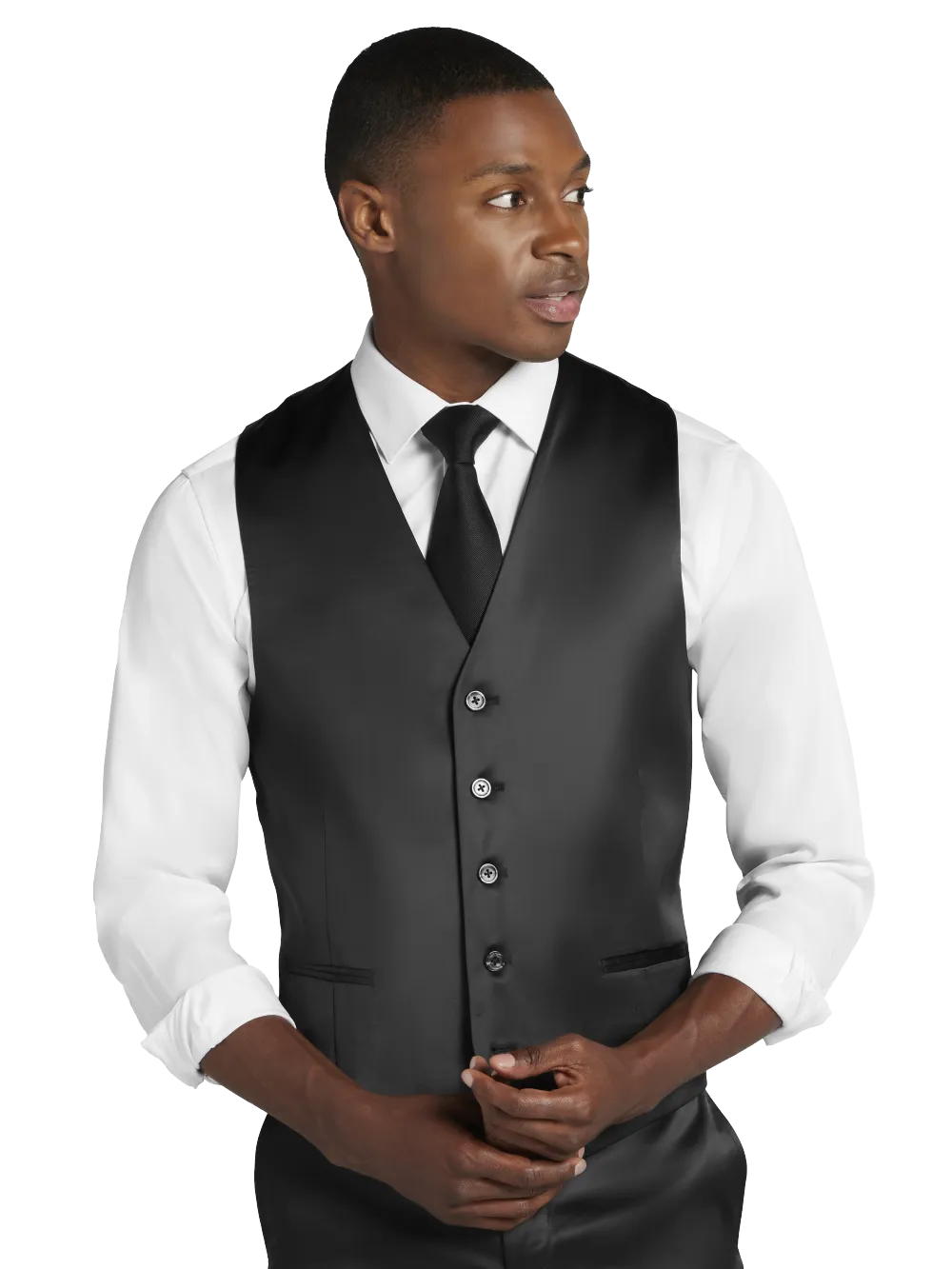 Egara Skinny Fit Shiny Suit Vest