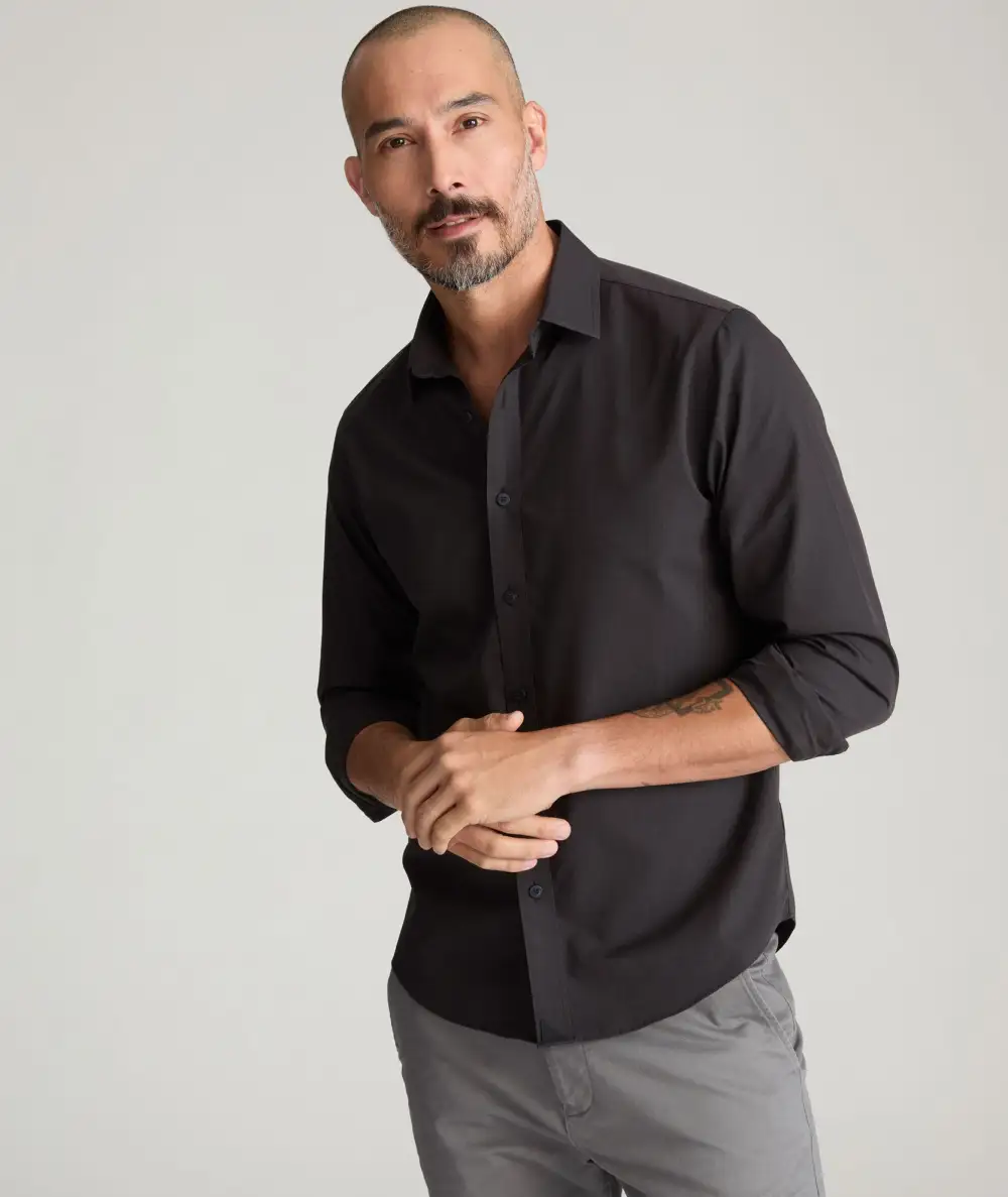 Wrinkle-Free Black Stone Shirt