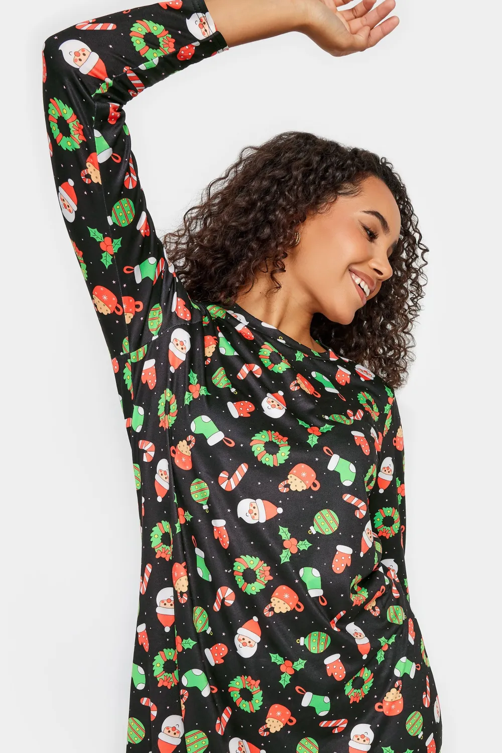 M&Co Black Novelty Printed Christmas Dress
