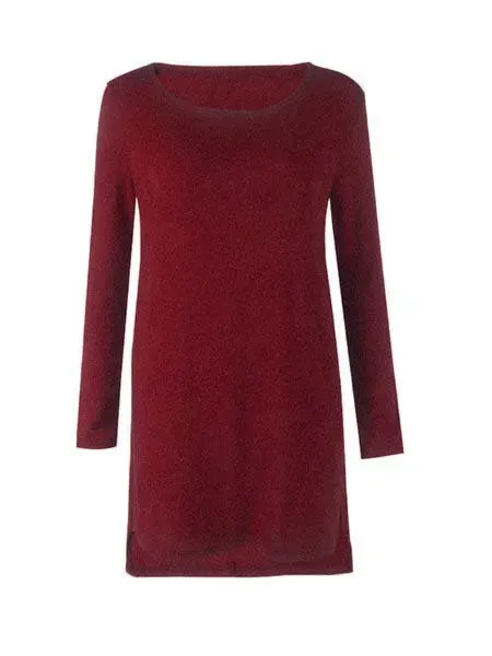 Women Fluffy Zipper Long Sleeve Casual Plus Size Sweater Dress
