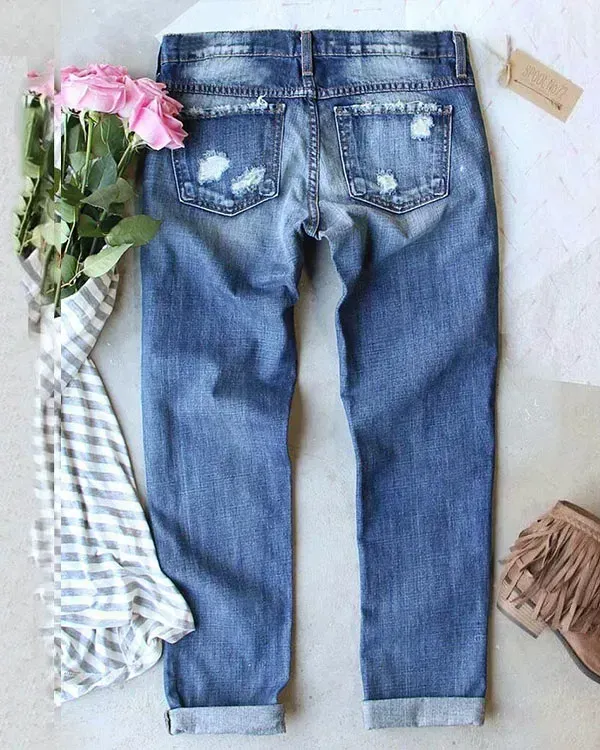 Women's Pattern Ripped Jeans