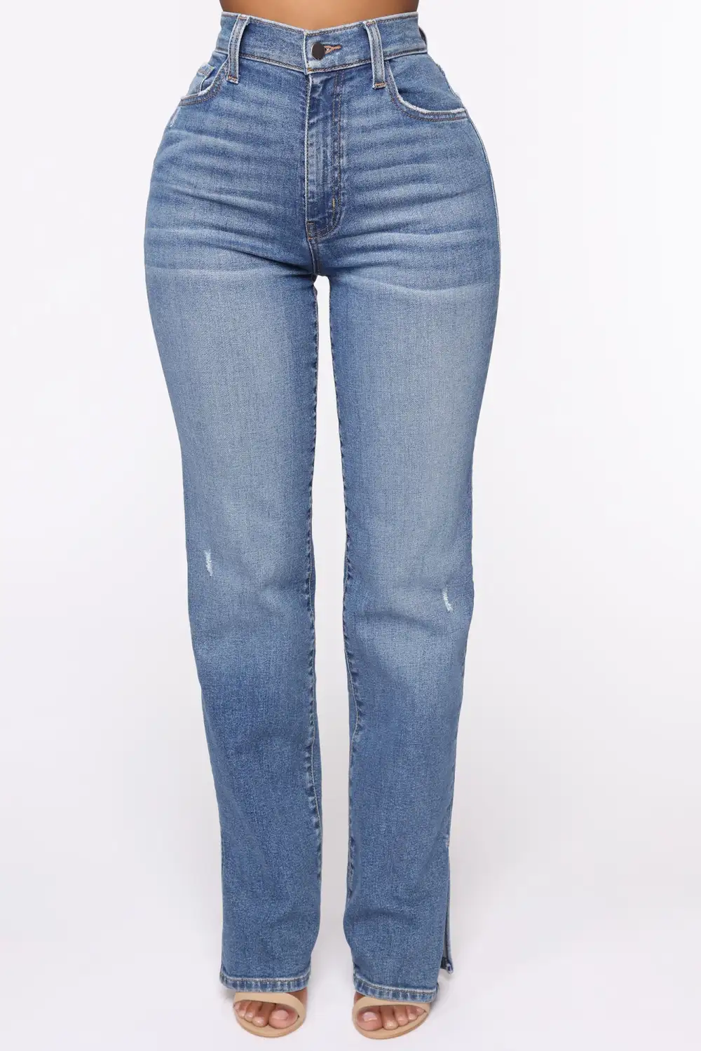 Killing 'Em Softly Side Split Jean - Medium Blue Wash