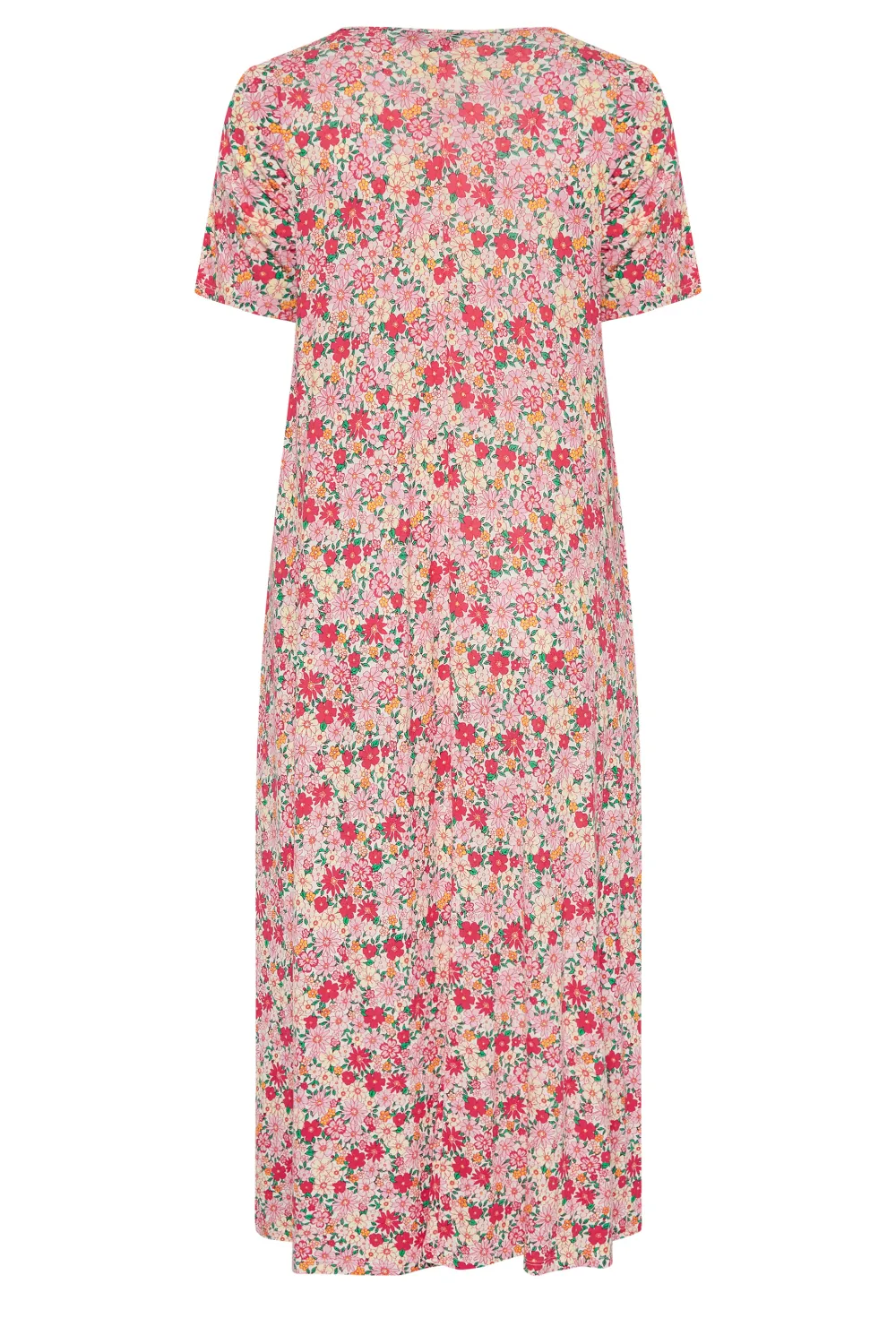 YOURS Curve Pink Floral Pleat Front Maxi Dress