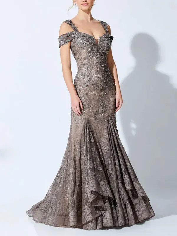 One Shoulder Exquisite Fishtail Dinner Women's Dress