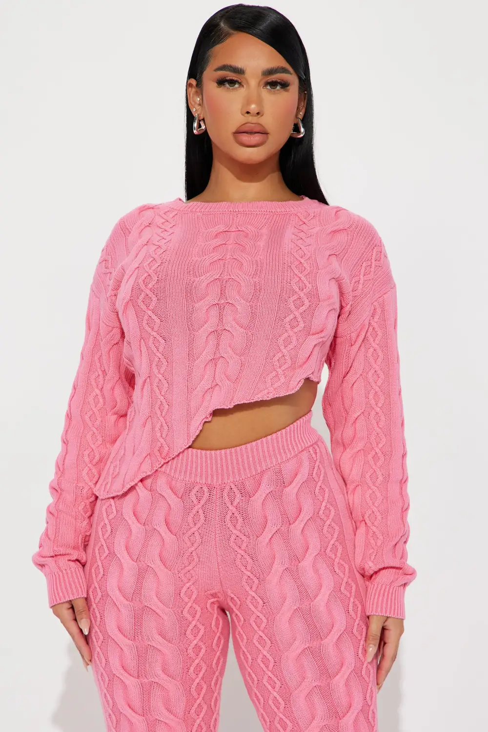 In My Fun Era Washed Sweater Set - Pink