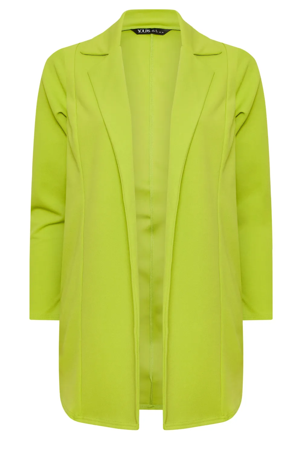 YOURS Curve Lime Green Scuba Blazer