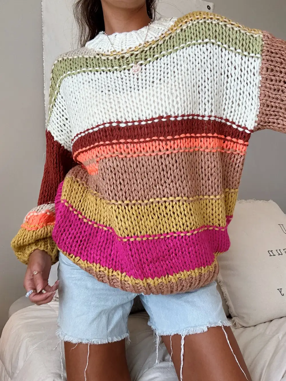 COLORS OF FALL CROCHET SWEATER