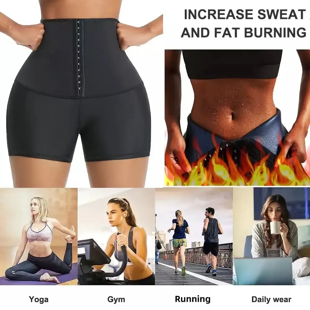 High Waist Sweat Shorts Compressing Shorts with Butt Lifter
