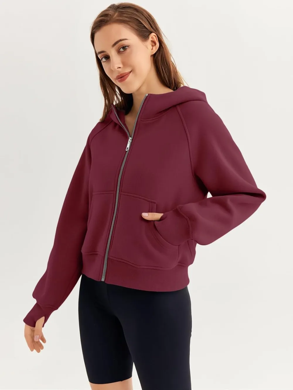 Womens Zip Up Hoodies Fleece Jackets Oversized Sweatshirts Fall Fashion Outfits 2024 Sweaters Winter Clothes