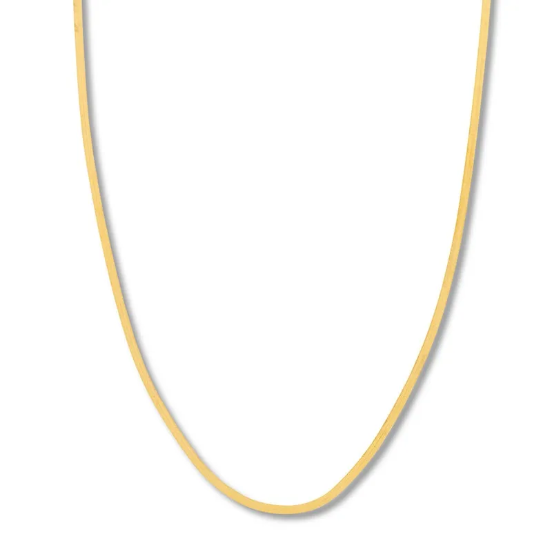 16 Solid Herringbone Chain Necklace 14K Yellow Gold Appx. 2.7mm