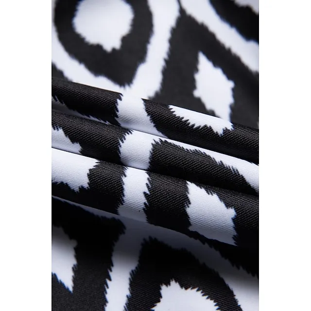 Slim Folk Print Tankini Swimsuit Set