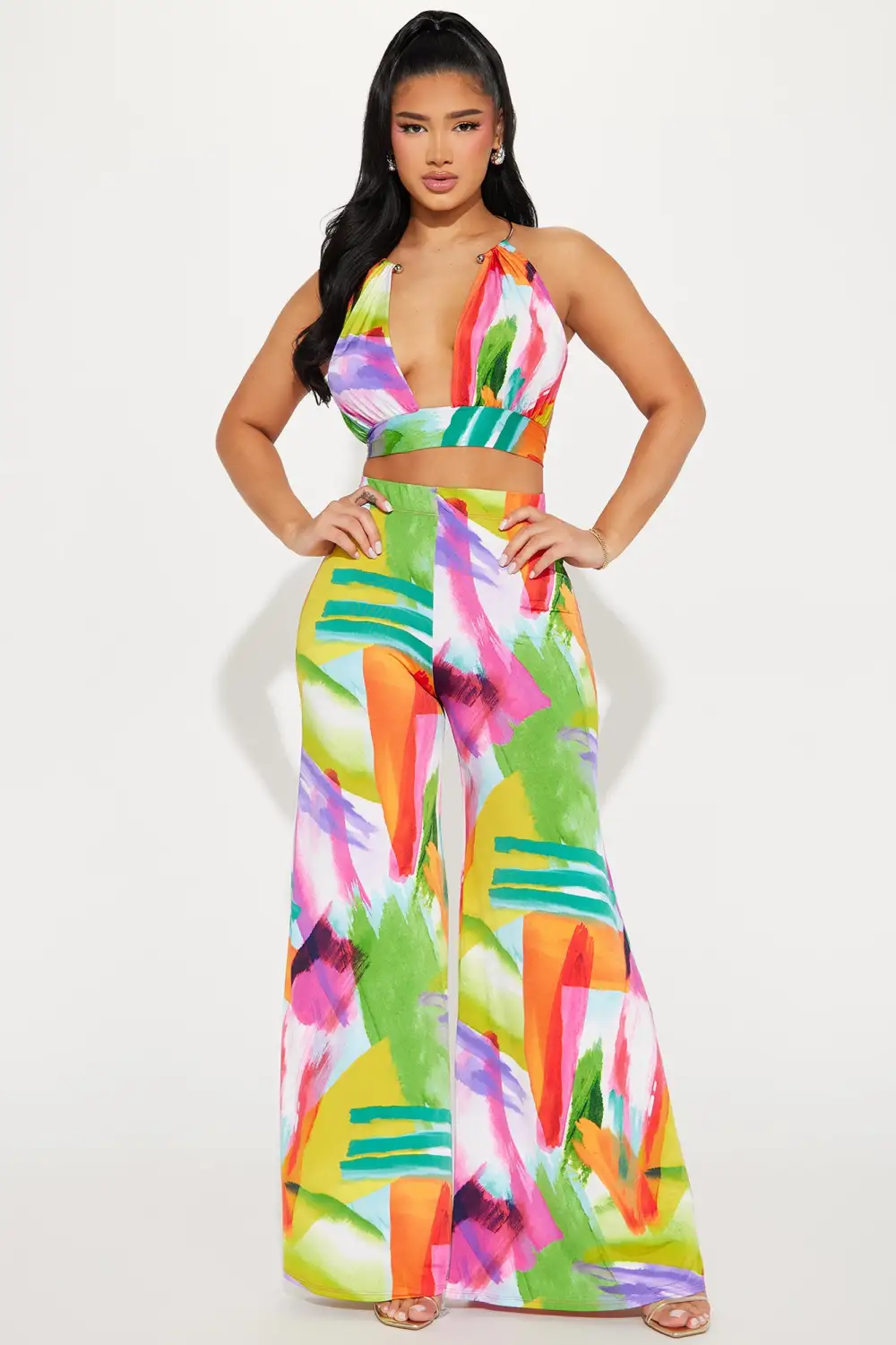 Vacation Season Pant Set - Multi Color