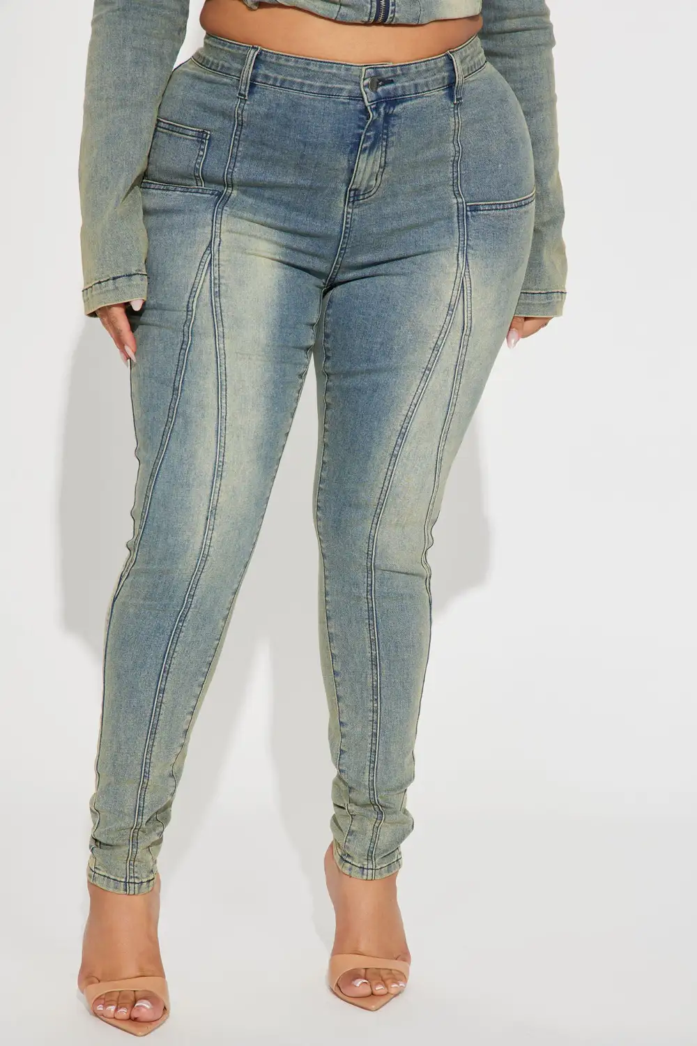 Moto Mayhem Mid Rise Stretch Skinny Jeans - Medium Wash