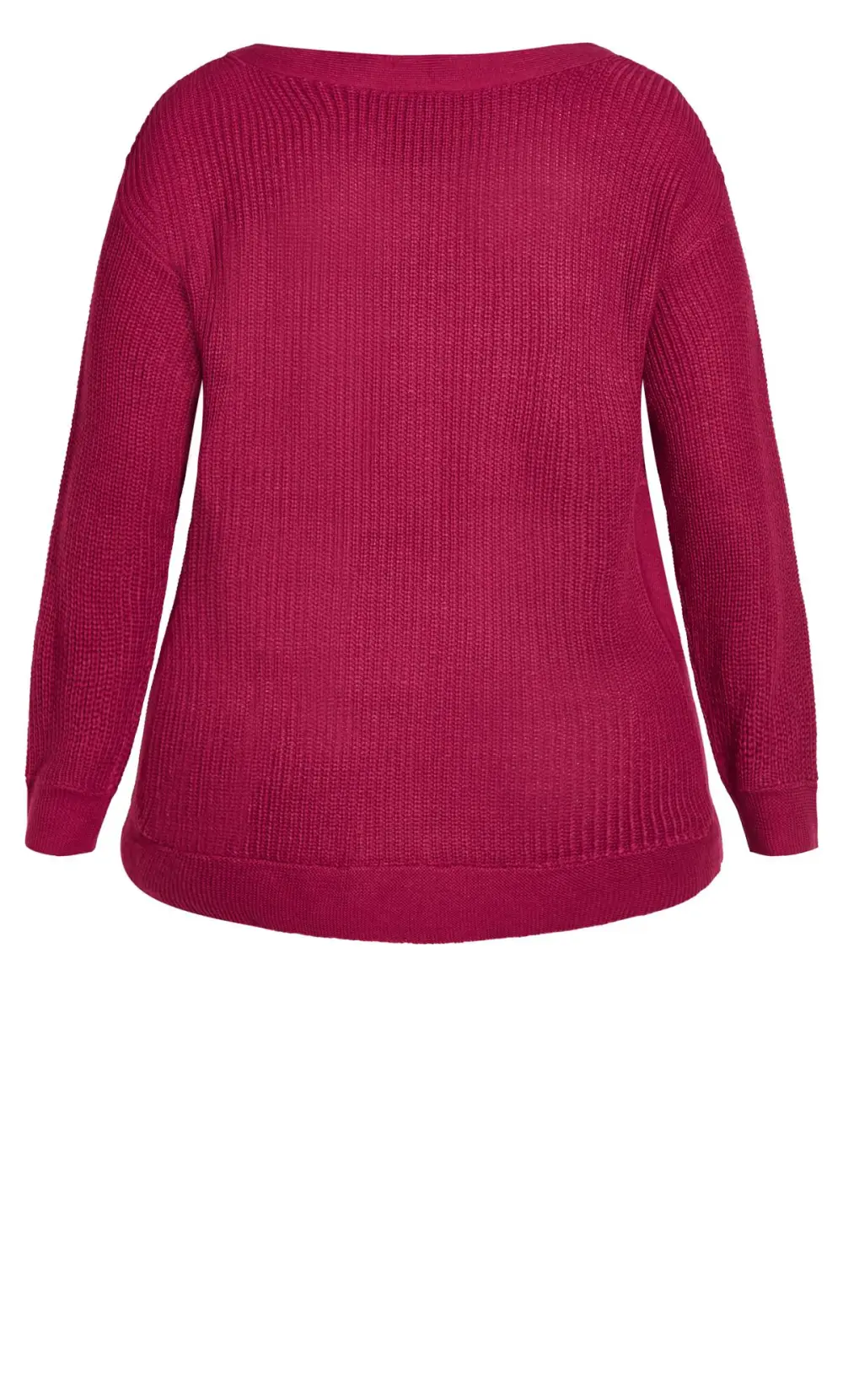 Evans Red Crew Neck Button Detail Jumper