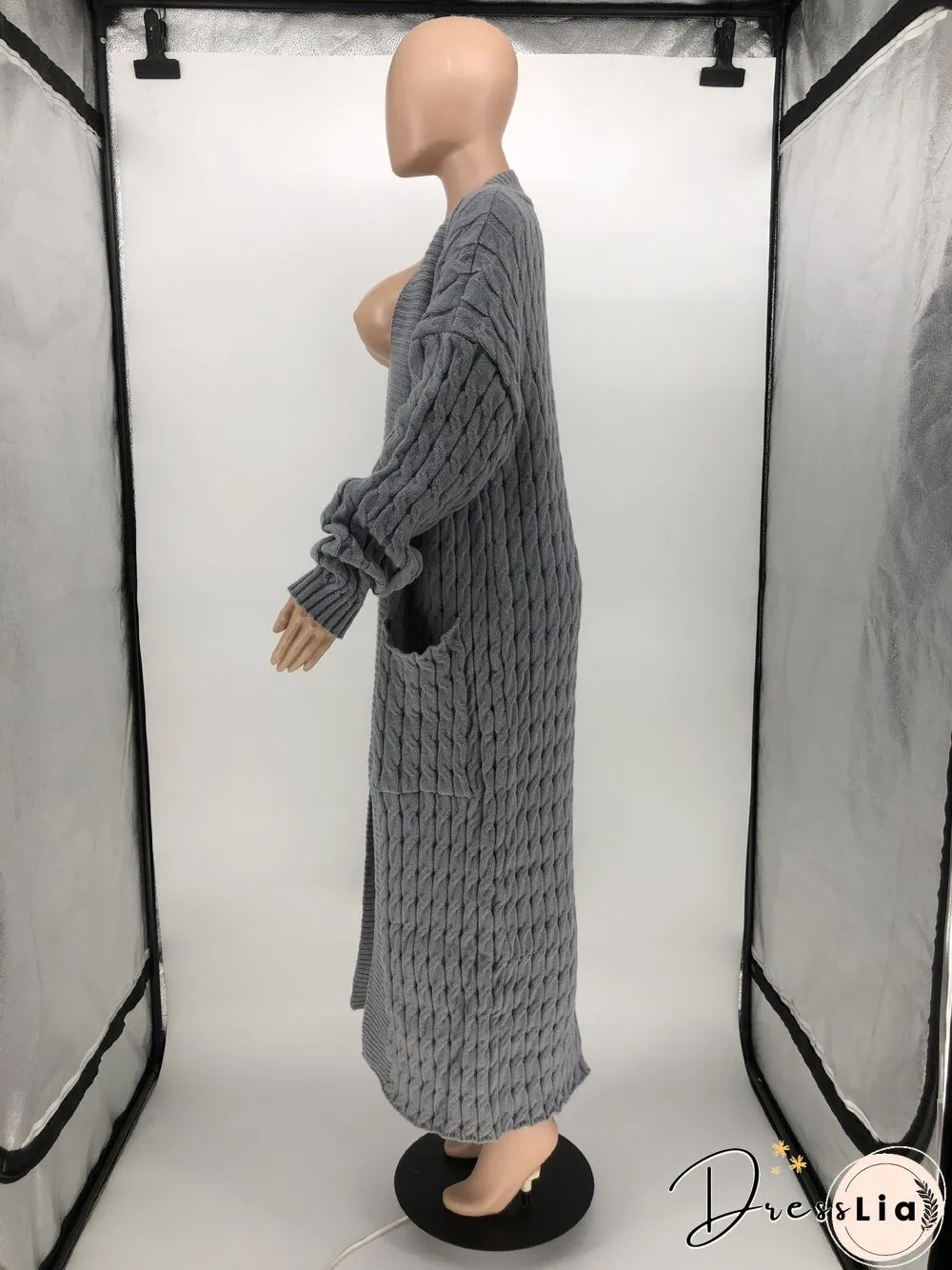 Winter Crochet Loose Long Twist Sweater Cardigan