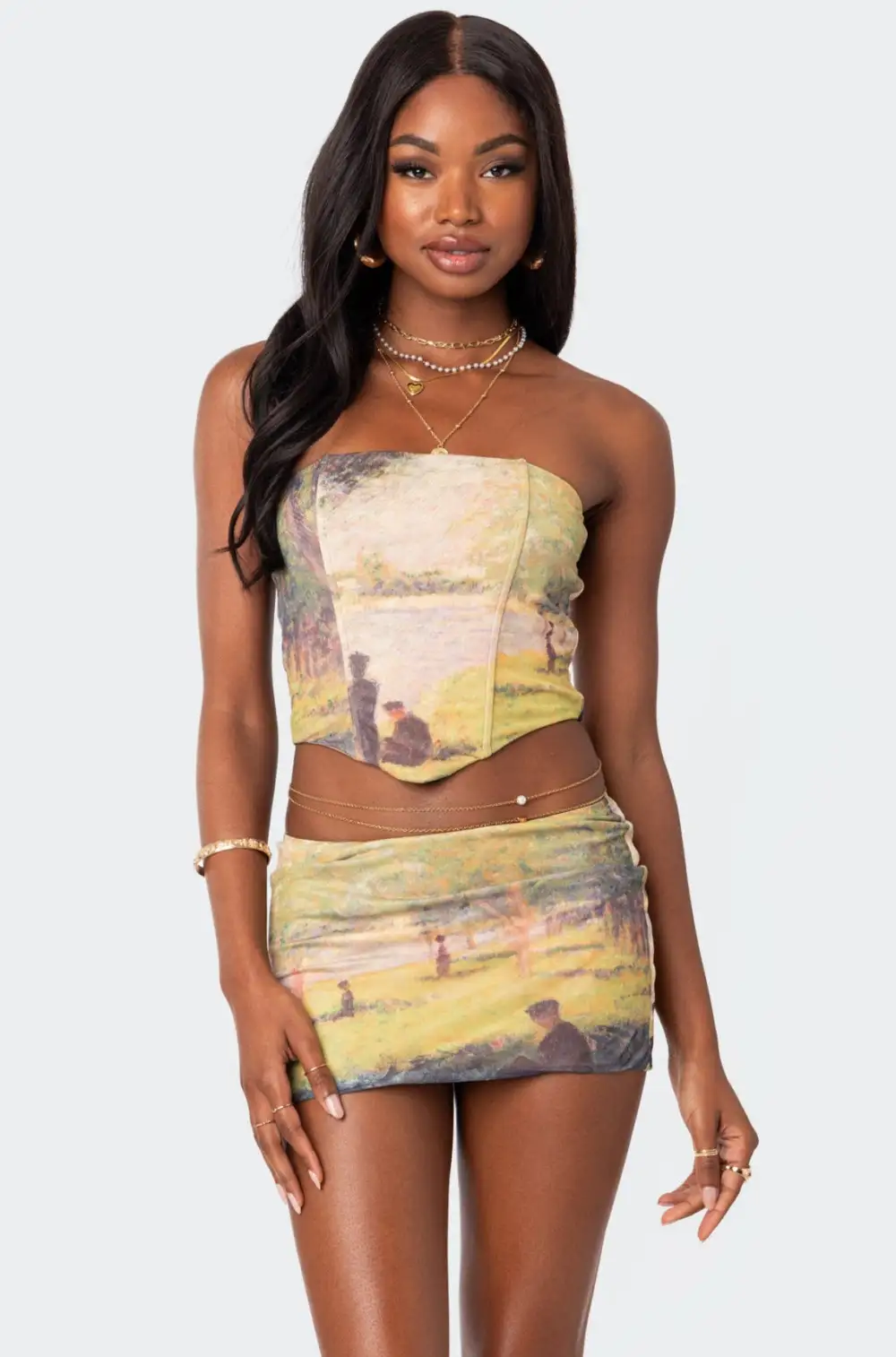 Picture Perfect Printed Mesh Corset