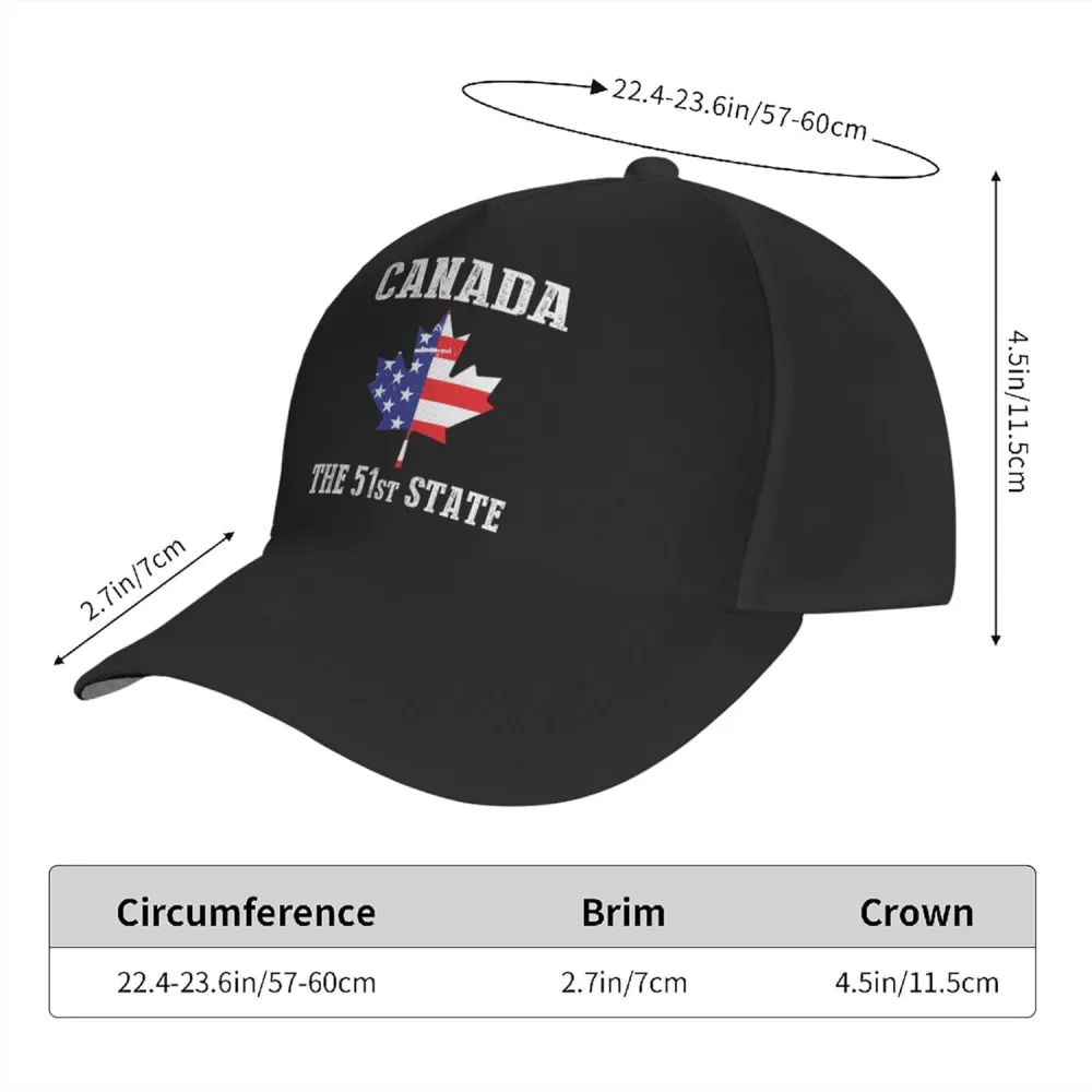 Canada 51st State Hat Adjustable Snapback Athletic Baseball Fitted Cap
