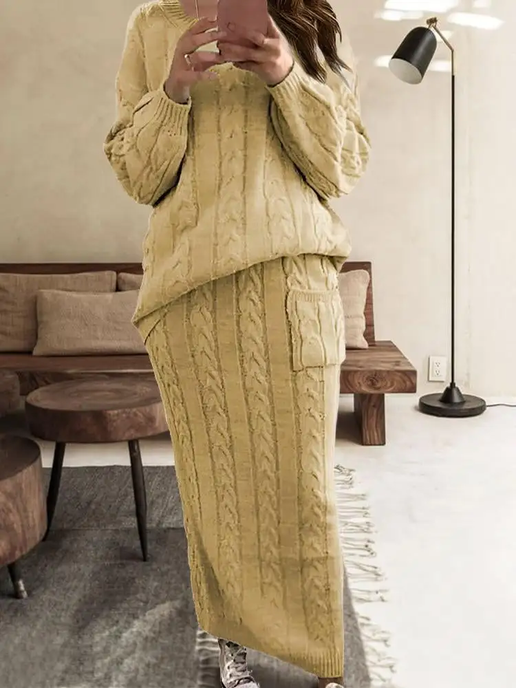 Needle Sweater Suit Skirt