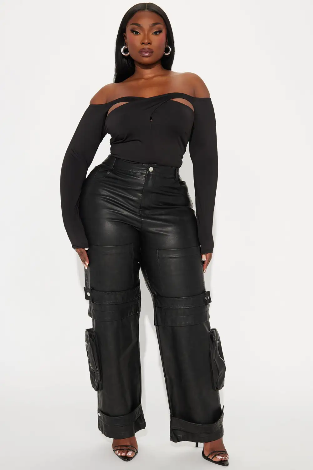 Treat Me Nice Off Shoulder Bodysuit - Black