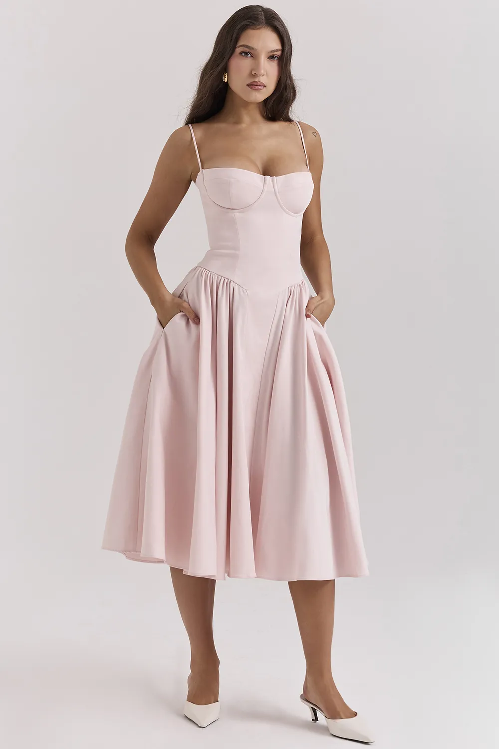TAUPE CORSET SUNDRESS