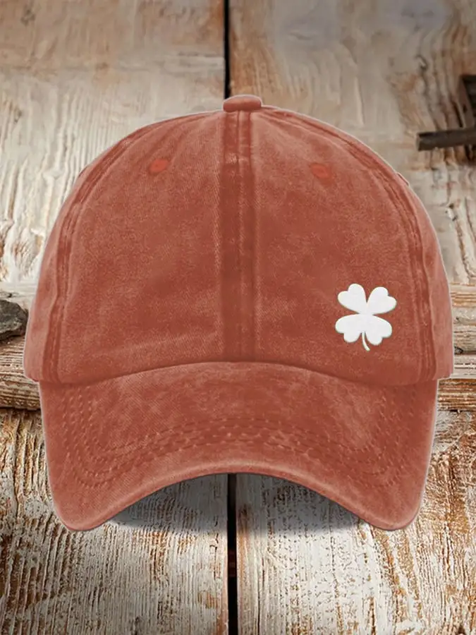 Distressed Washed Cotton St. Patrick Print Hat For Men And Women