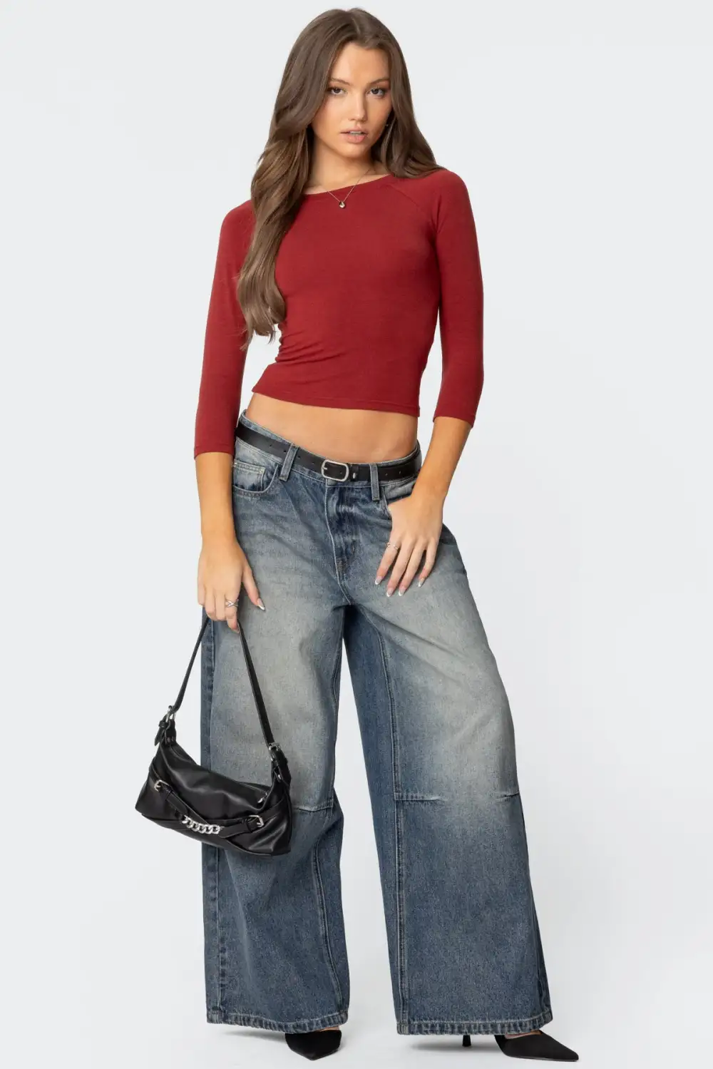 Mary Quarter Sleeve Wide Neck Top
