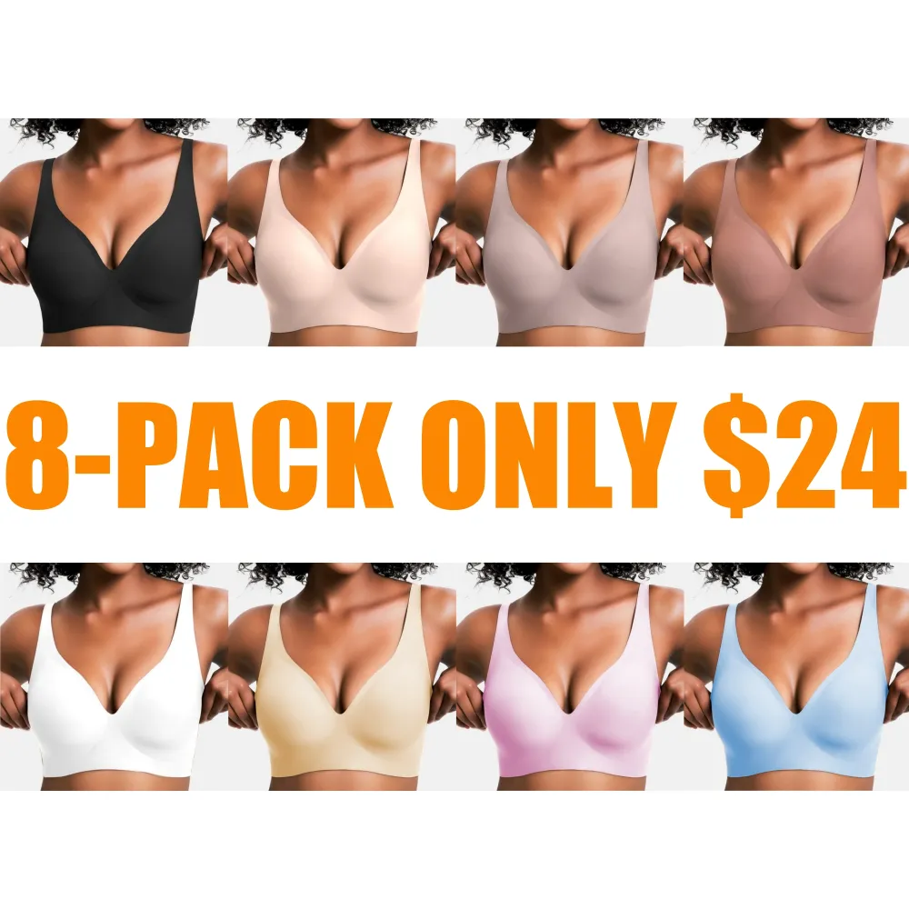 Women's Jelly Wireless Deep V Push-Up Seamless Bra