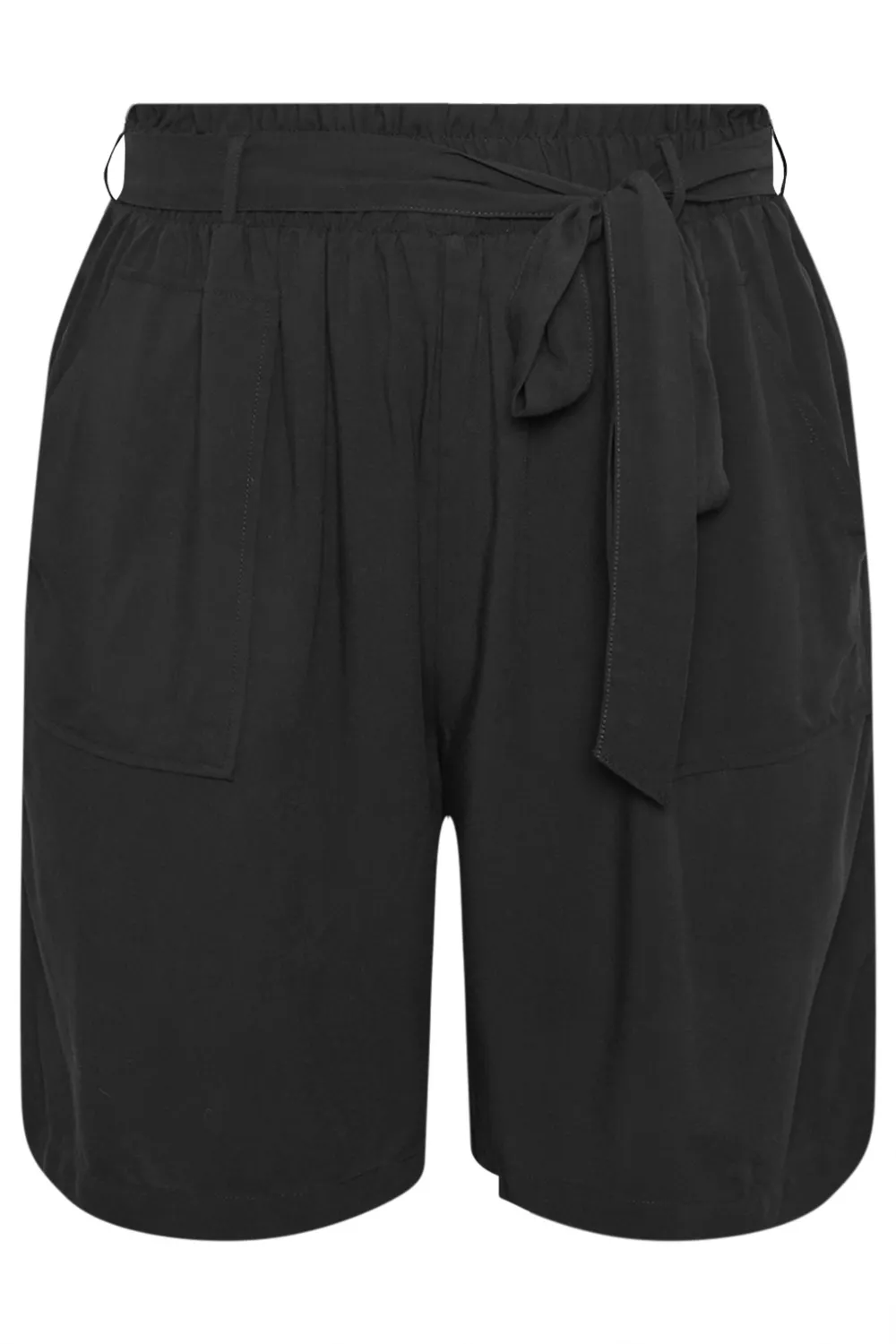 YOURS Curve Black Paperbag Shorts