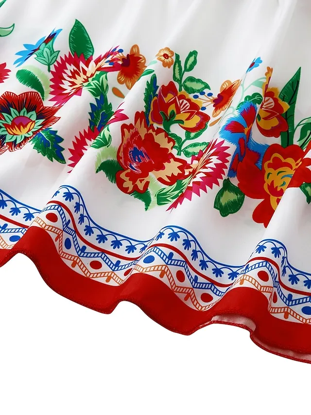 Women's Swing Dress Boho Dress Long Dress Maxi Dress Black White Yellow Short Sleeve Floral Cold Shoulder Summer Spring Off Shoulder Romantic Vacation Summer Dress Spring Dress Regular Fit 2023 S M L