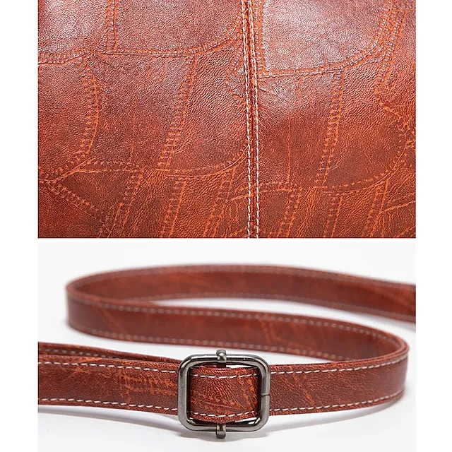 Women's Handbag Crossbody Bag Diaper Bag Tote PU Leather Alloy Outdoor Daily Zipper Adjustable Large Capacity Waterproof Quilted Black Almond Pink